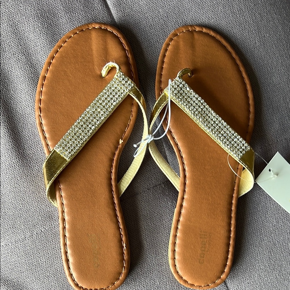 Copper New York Tan and Cream Sandals